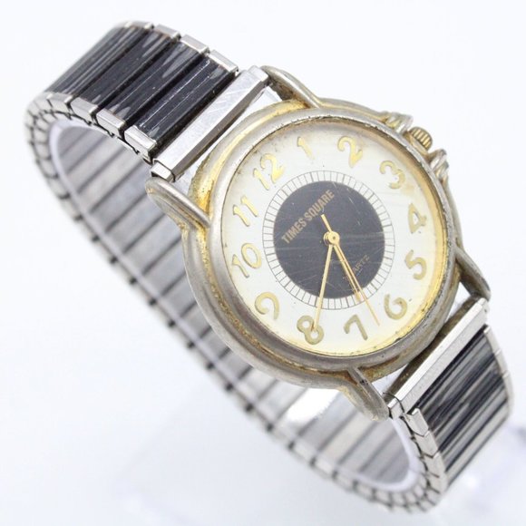 Vintage Time Square Watch Men Silver Tone Classic Retro Stainless Steel - Picture 4 of 8